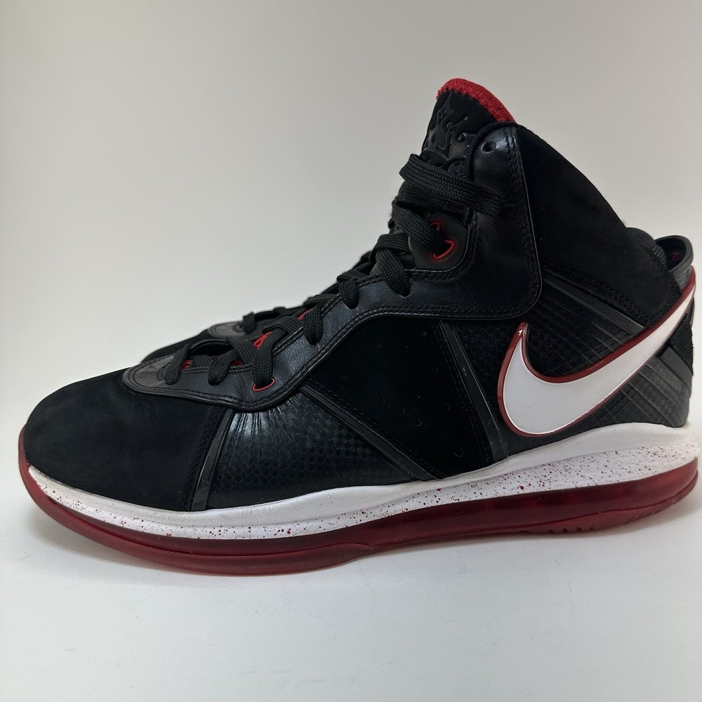 Nike LeBron 8 Black White Red 2010 Size 13 417098-002 Basketball Shoes Mens